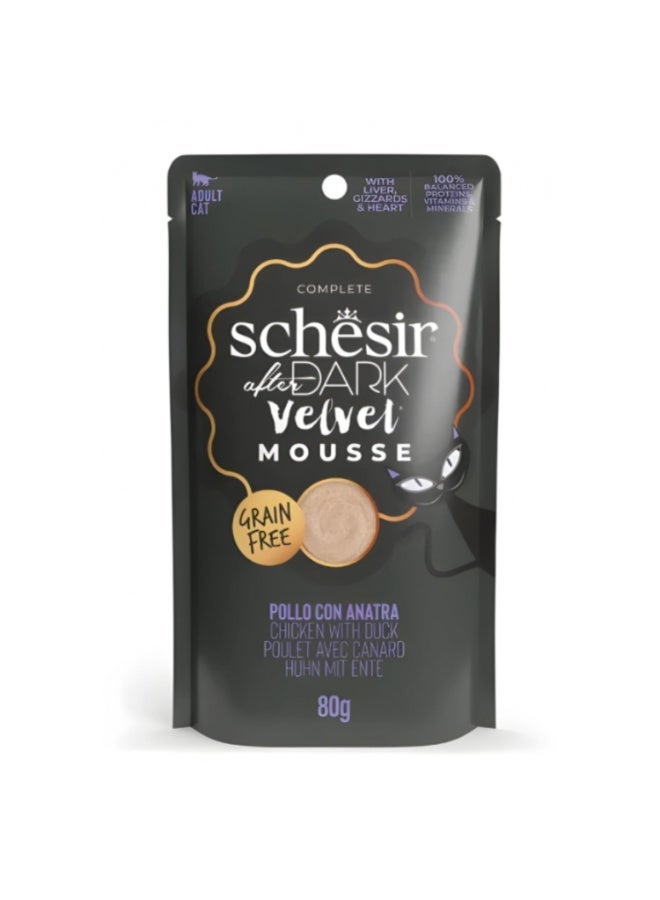 Schesir After Dark Velvet Mousse For Cat - Chicken With Duck 80g - Image 1
